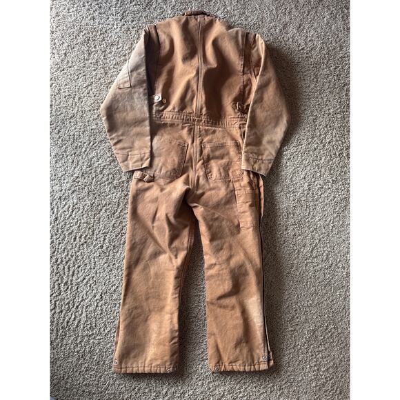 Vintage Carhartt X01 BRN 34 Short Bloody Guts Insulated Caramel Brown Coveralls - Picture 5 of 9